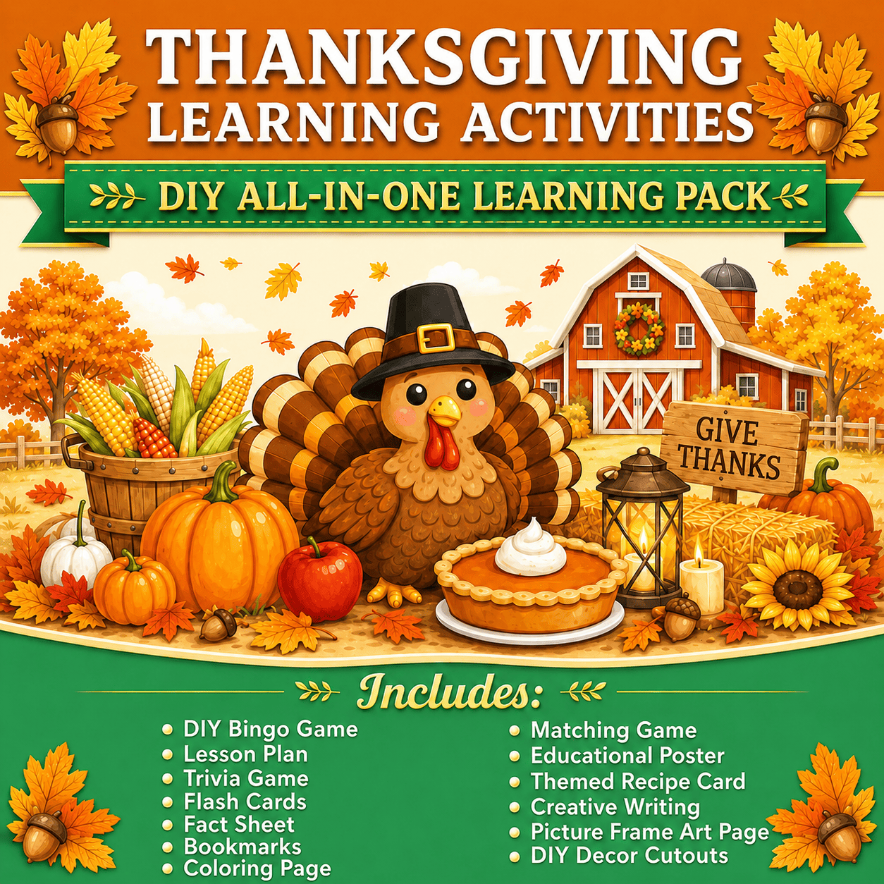 Thanksgiving DIY Learning Activity Pack