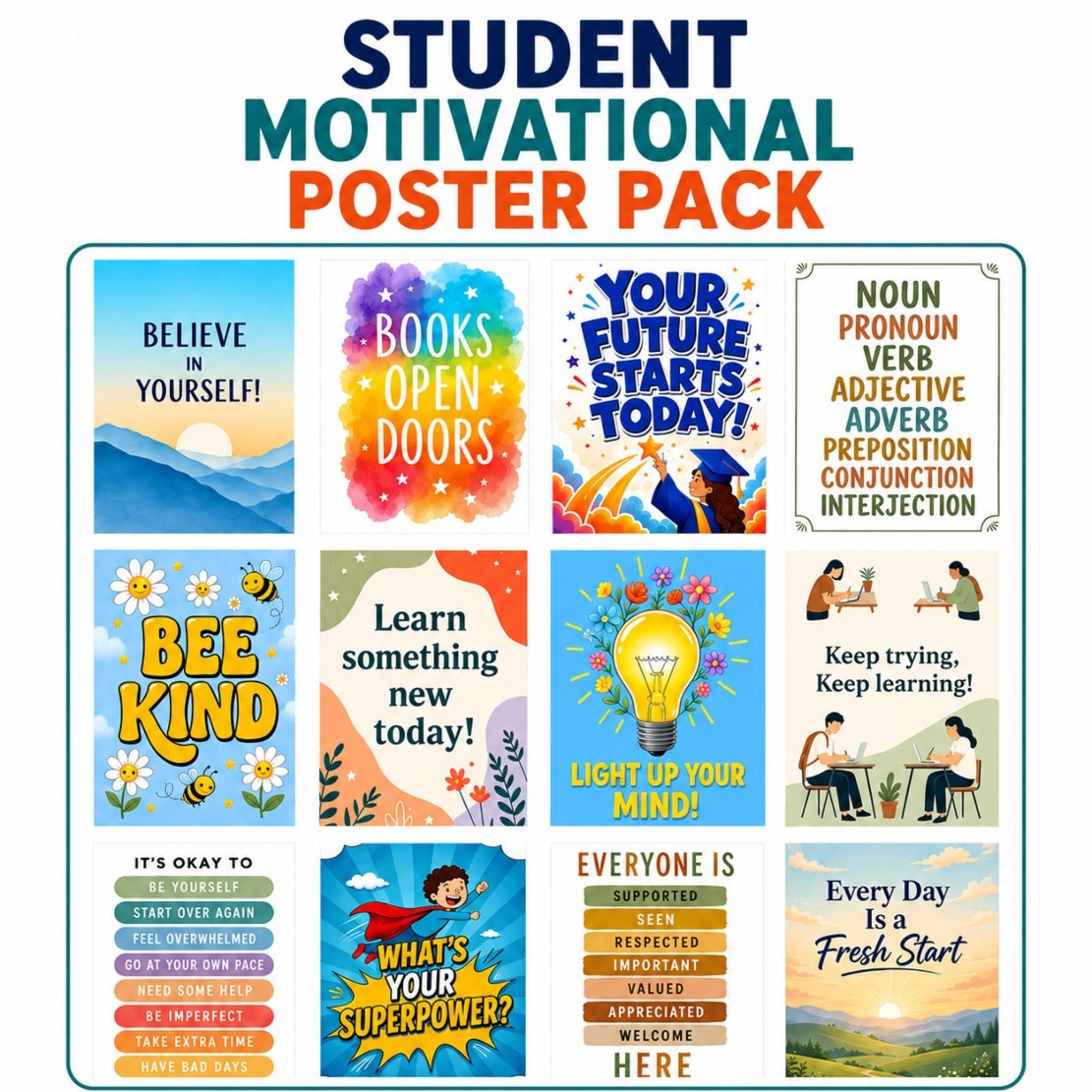 Student Motivational Poster Pack