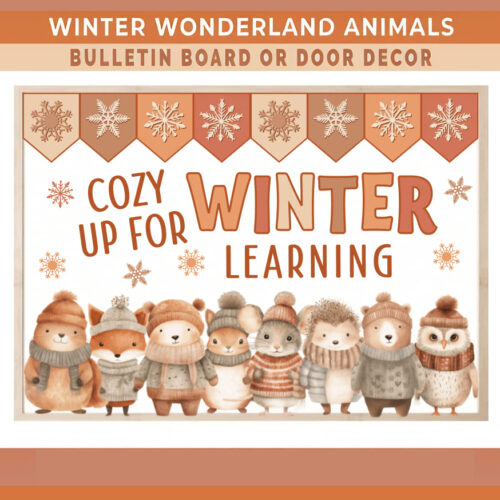 Winter Animals Bulletin Board DIY Activity Set with Lesson Plan