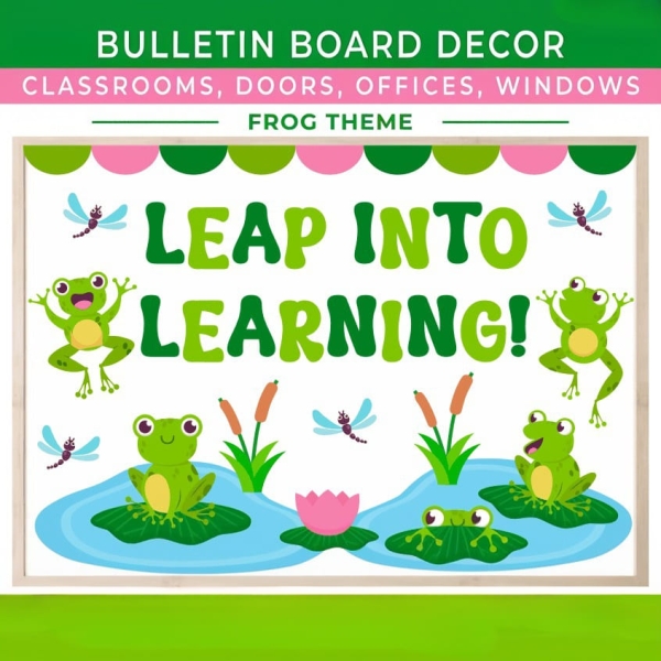 Leap into Learning Frog Bulletin Board Decor Activity Set