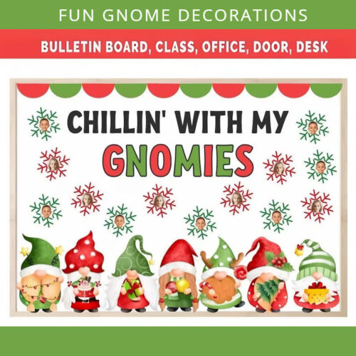 Chillin' With My Gnomies Bulletin Board DIY Activity Set with Lesson Plan