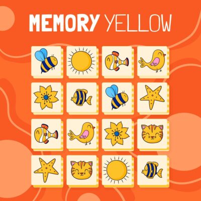 Yellow Theme Memory Game with Lesson Plan