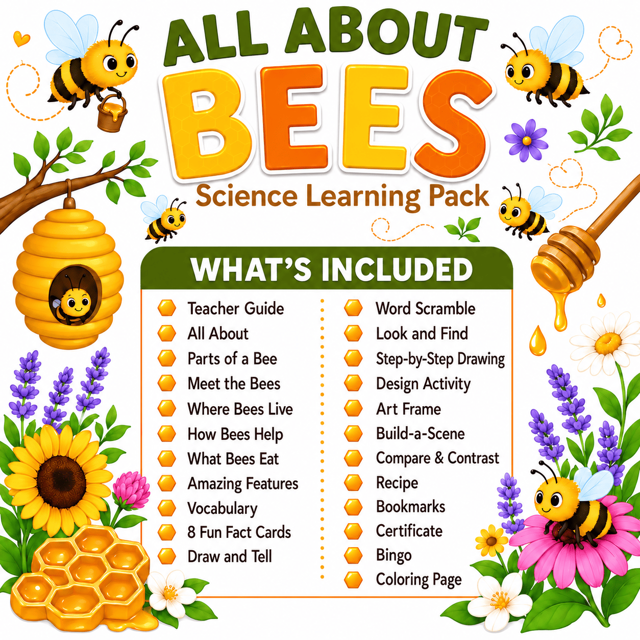 All About Bees No-Prep Learning Pack