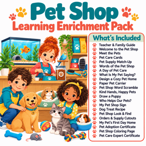 Pet Shop Learning Pack - No Prep