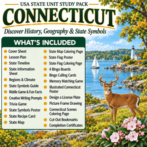 Connecticut USA State Unit Study Pack
