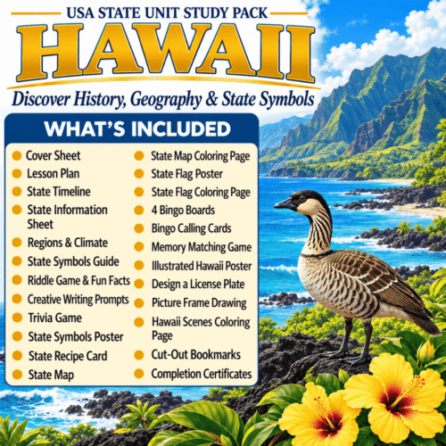 Hawaii USA State Unit Study Pack