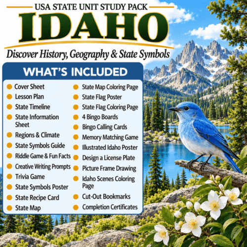 Idaho USA State Unit Study Pack