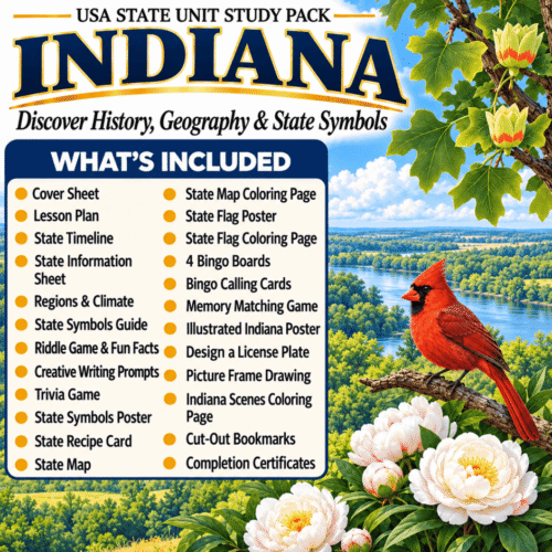 Indiana USA State Unit Study Pack