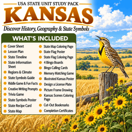 Kansas USA State Unit Study Pack