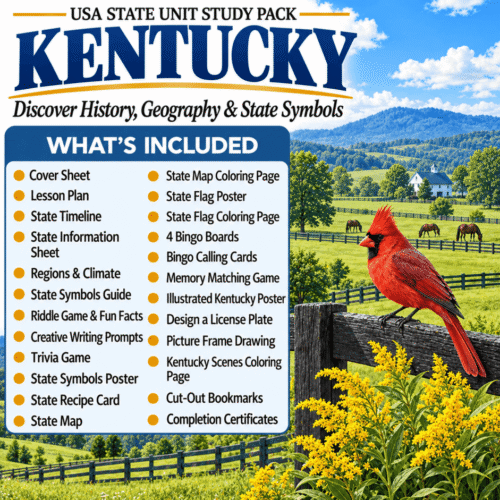 Kentucky USA State Unit Study Pack