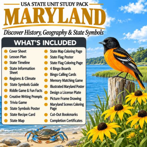 Maryland USA State Unit Study Pack