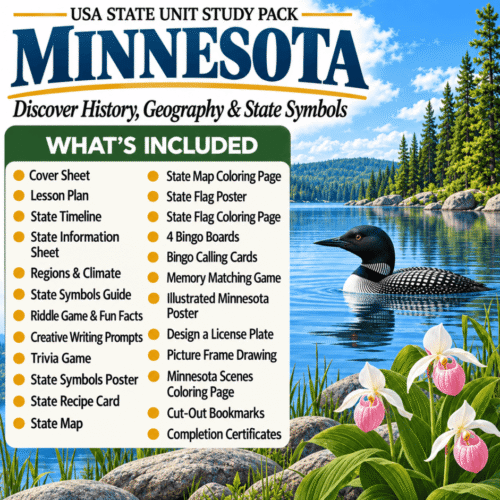 Minnesota USA State Unit Study Pack