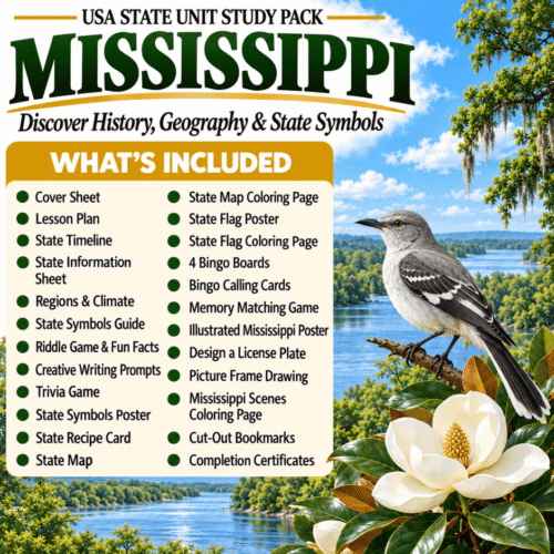 Mississippi USA State Unit Study Pack