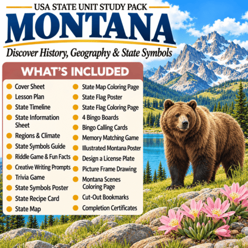 Montana USA State Unit Study Pack