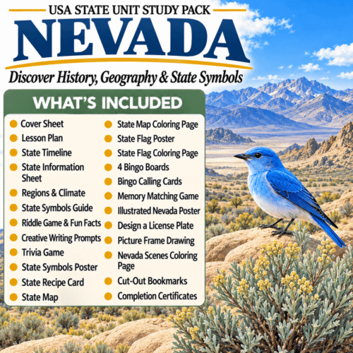Nevada USA State Unit Study Pack