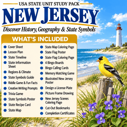 New Jersey USA State Unit Study Pack