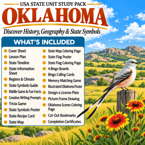Oklahoma USA State Unit Study Pack