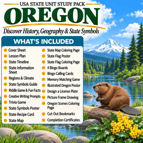 Oregon USA State Unit Study Pack