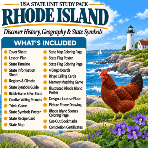 Rhode Island USA State Unit Study Pack