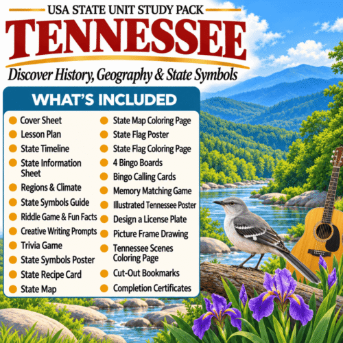Tennessee USA State Unit Study Pack