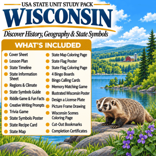Wisconsin USA State Unit Study Pack